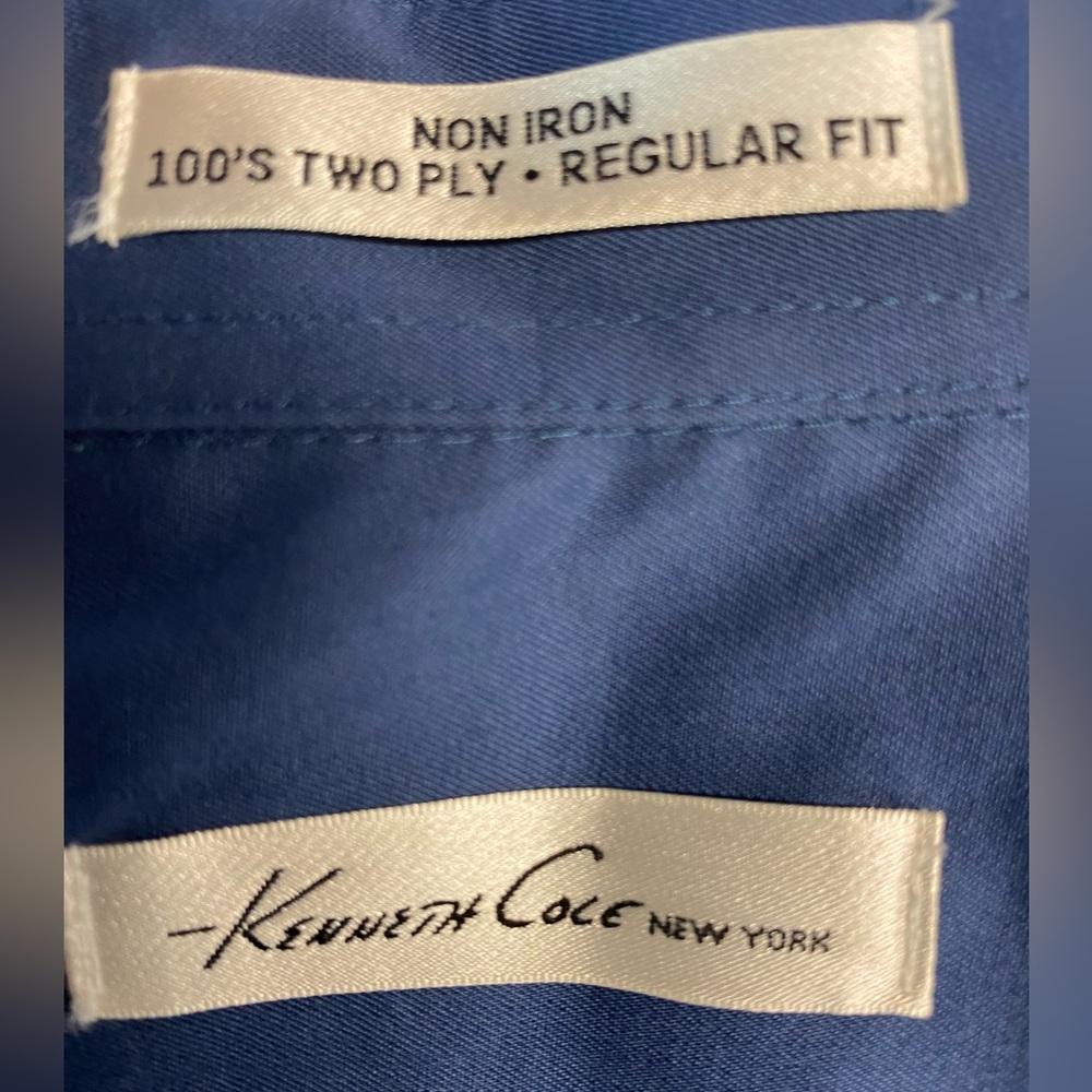 Kenneth Cole New York Long Sleeve Button Up Shirt Men’s 14 1/2- 32-33 - Picture 3 of 4